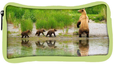 

Snoogg Eco Friendly Canvas Bear With Its Babies Designer Student Pen Pencil Case Coin Purse Pouch Cosmetic Makeup Bag (GREEN) Pouch(Multicolor)