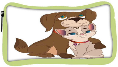 

Snoogg Eco Friendly Canvas Cat And Dog Love Student Pen Pencil Case Coin Purse Pouch Cosmetic Makeup Bag (GREEN) Pouch(Multicolor)