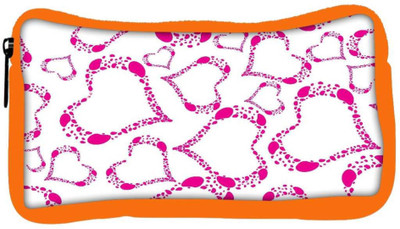 

Snoogg Eco Friendly Canvas Pink Heart White Pattern Designer Student Pen Pencil Case Coin Purse Pouch Cosmetic Makeup Bag (ORANGE) Pouch(Multicolor)