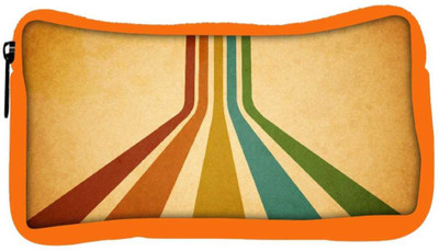 

Snoogg Eco Friendly Canvas Retro Stripes Designer Student Pen Pencil Case Coin Purse Pouch Cosmetic Makeup Bag (ORANGE) Pouch(Multicolor)
