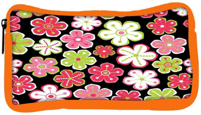 

Snoogg Eco Friendly Canvas Colorful Flowers Black Pattern Designer Student Pen Pencil Case Coin Purse Pouch Cosmetic Makeup Bag (ORANGE) Pouch(Multicolor)