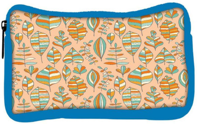 

Snoogg Eco Friendly Canvas Multicolor Cream Leaves Designer Student Pen Pencil Case Coin Purse Pouch Cosmetic Makeup Bag (BLUE) Pouch(Multicolor)