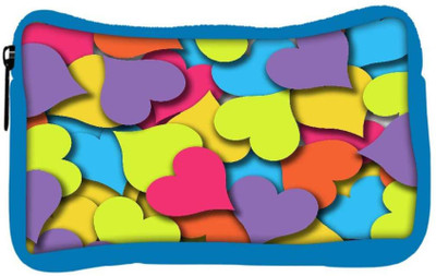 

Snoogg Eco Friendly Canvas Multicolor Hearts Designer Student Pen Pencil Case Coin Purse Pouch Cosmetic Makeup Bag (BLUE) Pouch(Multicolor)