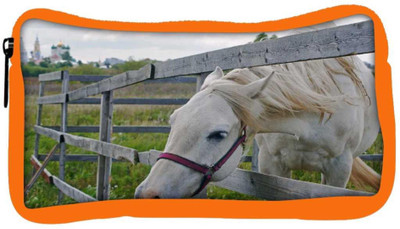 

Snoogg Eco Friendly Canvas White Horse Designer Student Pen Pencil Case Coin Purse Pouch Cosmetic Makeup Bag (ORANGE) Pouch(Multicolor)
