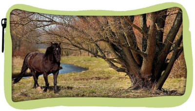 

Snoogg Eco Friendly Canvas Black Horse And Tree Designer Student Pen Pencil Case Coin Purse Pouch Cosmetic Makeup Bag (GREEN) Pouch(Multicolor)