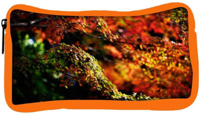 

Snoogg Eco Friendly Canvas Gardened Leaves Designer Student Pen Pencil Case Coin Purse Pouch Cosmetic Makeup Bag (ORANGE) Pouch(Multicolor)