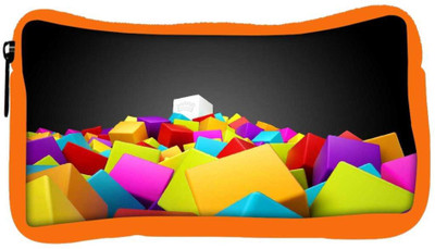 

Snoogg Eco Friendly Canvas Abstract White Cube Designer Student Pen Pencil Case Coin Purse Pouch Cosmetic Makeup Bag (ORANGE) Pouch(Multicolor)