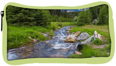 

Snoogg Eco Friendly Canvas Water Flowing Through The Garden Designer Student Pen Pencil Case Coin Purse Pouch Cosmetic Makeup Bag (GREEN) Pouch(Multicolor)