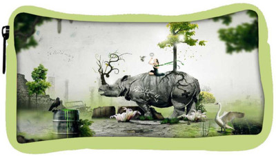 

Snoogg Eco Friendly Canvas Abstract Rhino Designer Student Pen Pencil Case Coin Purse Pouch Cosmetic Makeup Bag (GREEN) Pouch(Multicolor)