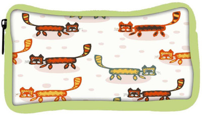

Snoogg Eco Friendly Canvas Cat Pattern Designer Student Pen Pencil Case Coin Purse Pouch Cosmetic Makeup Bag (GREEN) Pouch(Multicolor)