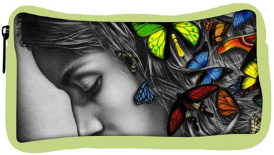 

Snoogg Eco Friendly Canvas Butterfly Girl Student Pen Pencil Case Coin Purse Pouch Cosmetic Makeup Bag (GREEN) Pouch(Multicolor)