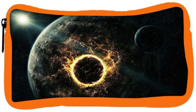 

Snoogg Eco Friendly Canvas Black R Designer Student Pen Pencil Case Coin Purse Pouch Cosmetic Makeup Bag (ORANGE) Pouch(Multicolor)