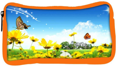 

Snoogg Eco Friendly Canvas Yellow Flower And Butterfly Designer Student Pen Pencil Case Coin Purse Pouch Cosmetic Makeup Bag (ORANGE) Pouch(Multicolor)