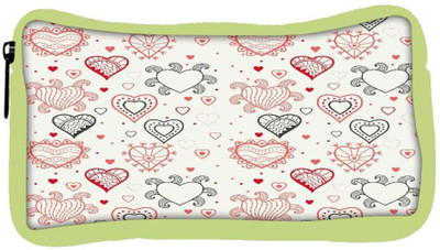 

Snoogg Eco Friendly Canvas Abstract Hearts White Pattern Designer Student Pen Pencil Case Coin Purse Pouch Cosmetic Makeup Bag (GREEN) Pouch(Multicolor)