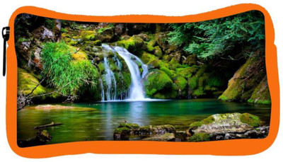 

Snoogg Eco Friendly Canvas Water Fall Designer Student Pen Pencil Case Coin Purse Pouch Cosmetic Makeup Bag (ORANGE) Pouch(Multicolor)