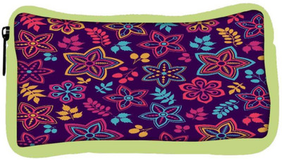 

Snoogg Eco Friendly Canvas Neon Flowers Purple Pattern Designer Student Pen Pencil Case Coin Purse Pouch Cosmetic Makeup Bag (GREEN) Pouch(Multicolor)