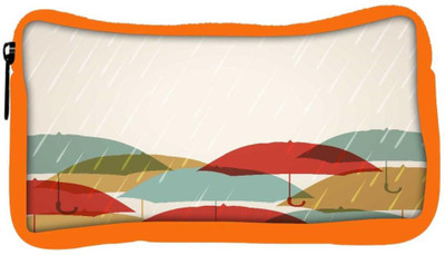 

Snoogg Eco Friendly Canvas Abstract Rainy Season Background Student Pen Pencil Case Coin Purse Pouch Cosmetic Makeup Bag (ORANGE) Pouch(Multicolor)