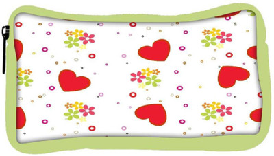 

Snoogg Eco Friendly Canvas Red Heart White Pattern Designer Student Pen Pencil Case Coin Purse Pouch Cosmetic Makeup Bag (GREEN) Pouch(Multicolor)