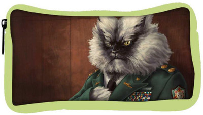 

Snoogg Eco Friendly Canvas Colonel Meow Designer Student Pen Pencil Case Coin Purse Pouch Cosmetic Makeup Bag (GREEN) Pouch(Multicolor)