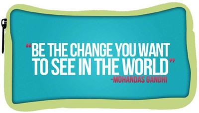 

Snoogg Eco Friendly Canvas Be The Change - Gandhi Student Pen Pencil Case Coin Purse Pouch Cosmetic Makeup Bag (GREEN) Pouch(Multicolor)