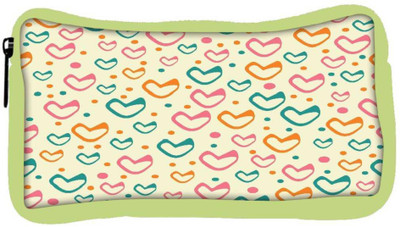 

Snoogg Eco Friendly Canvas Multicolor Hearts Cream Pattern Designer Student Pen Pencil Case Coin Purse Pouch Cosmetic Makeup Bag (GREEN) Pouch(Multicolor)