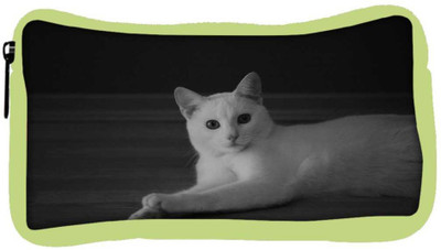 

Snoogg Eco Friendly Canvas Curious White Cat Designer Student Pen Pencil Case Coin Purse Pouch Cosmetic Makeup Bag (GREEN) Pouch(Multicolor)