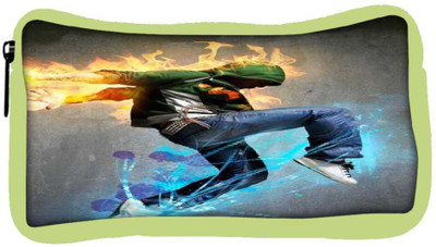 

Snoogg Eco Friendly Canvas Dancer Rager Student Pen Pencil Case Coin Purse Pouch Cosmetic Makeup Bag (GREEN) Pouch(Multicolor)