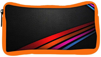

Snoogg Eco Friendly Canvas Colored Lines On Leather Designer Student Pen Pencil Case Coin Purse Pouch Cosmetic Makeup Bag (ORANGE) Pouch(Multicolor)