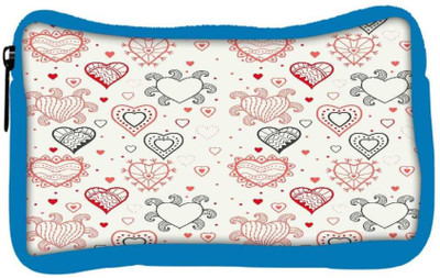 

Snoogg Eco Friendly Canvas Abstract Hearts White Pattern Designer Student Pen Pencil Case Coin Purse Pouch Cosmetic Makeup Bag (BLUE) Pouch(Multicolor)