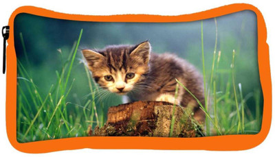 

Snoogg Eco Friendly Canvas Kitty Designer Student Pen Pencil Case Coin Purse Pouch Cosmetic Makeup Bag (ORANGE) Pouch(Multicolor)