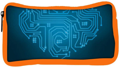 

Snoogg Eco Friendly Canvas Circuit Heart Holiday Designer Student Pen Pencil Case Coin Purse Pouch Cosmetic Makeup Bag (ORANGE) Pouch(Multicolor)