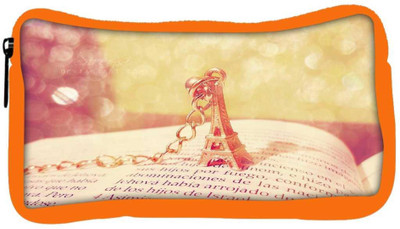 

Snoogg Eco Friendly Canvas Cute Eiffel Tower Designer Student Pen Pencil Case Coin Purse Pouch Cosmetic Makeup Bag (ORANGE) Pouch(Multicolor)