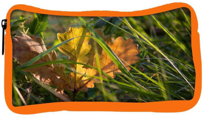 

Snoogg Eco Friendly Canvas Frozen Leaf Unique Designer Student Pen Pencil Case Coin Purse Pouch Cosmetic Makeup Bag (ORANGE) Pouch(Multicolor)