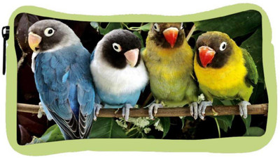 

Snoogg Eco Friendly Canvas Cute Birds Designer Student Pen Pencil Case Coin Purse Pouch Cosmetic Makeup Bag (GREEN) Pouch(Multicolor)