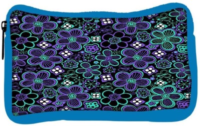 

Snoogg Eco Friendly Canvas Neon Floral Black Pattern Designer Student Pen Pencil Case Coin Purse Pouch Cosmetic Makeup Bag (BLUE) Pouch(Multicolor)