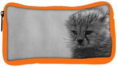 

Snoogg Eco Friendly Canvas Hairy Cat Designer Student Pen Pencil Case Coin Purse Pouch Cosmetic Makeup Bag (ORANGE) Pouch(Multicolor)