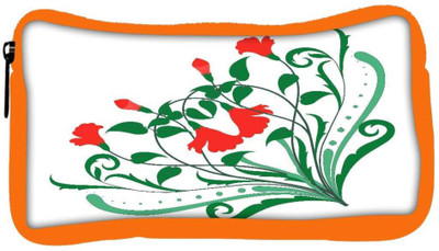 

Snoogg Eco Friendly Canvas Corner Floral Designs Student Pen Pencil Case Coin Purse Pouch Cosmetic Makeup Bag (ORANGE) Pouch(Multicolor)