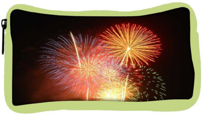 

Snoogg Eco Friendly Canvas Fireworks New Years Eve Designer Student Pen Pencil Case Coin Purse Pouch Cosmetic Makeup Bag (GREEN) Pouch(Multicolor)