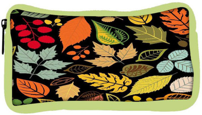 

Snoogg Eco Friendly Canvas Colorful Leaves Black Designer Student Pen Pencil Case Coin Purse Pouch Cosmetic Makeup Bag (GREEN) Pouch(Multicolor)