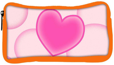 

Snoogg Eco Friendly Canvas Pink Heart Designer Student Pen Pencil Case Coin Purse Pouch Cosmetic Makeup Bag (ORANGE) Pouch(Multicolor)