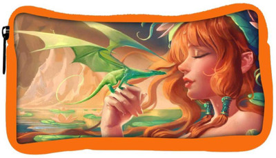 

Snoogg Eco Friendly Canvas Dragon Angel Student Pen Pencil Case Coin Purse Pouch Cosmetic Makeup Bag (ORANGE) Pouch(Multicolor)