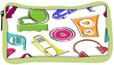 

Snoogg Eco Friendly Canvas Colorful Music Set Designer Student Pen Pencil Case Coin Purse Pouch Cosmetic Makeup Bag (GREEN) Pouch(Multicolor)
