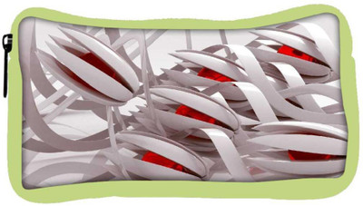 

Snoogg Eco Friendly Canvas Abstract White Flower Designer Student Pen Pencil Case Coin Purse Pouch Cosmetic Makeup Bag (GREEN) Pouch(Multicolor)