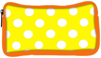 

Snoogg Eco Friendly Canvas Yellow Polka Dot Student Pen Pencil Case Coin Purse Pouch Cosmetic Makeup Bag (ORANGE) Pouch(Multicolor)