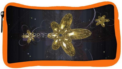 

Snoogg Eco Friendly Canvas Golden Flower Designer Student Pen Pencil Case Coin Purse Pouch Cosmetic Makeup Bag (ORANGE) Pouch(Multicolor)