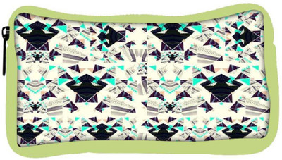 

Snoogg Eco Friendly Canvas Diamond Abstract Pattern Student Pen Pencil Case Coin Purse Pouch Cosmetic Makeup Bag (GREEN) Pouch(Multicolor)