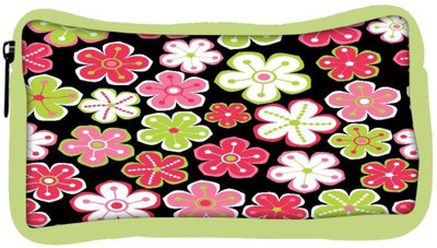 

Snoogg Eco Friendly Canvas Colorful Flowers Black Pattern Designer Student Pen Pencil Case Coin Purse Pouch Cosmetic Makeup Bag (GREEN) Pouch(Multicolor)