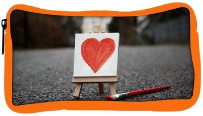 

Snoogg Eco Friendly Canvas Painted Heart Designer Student Pen Pencil Case Coin Purse Pouch Cosmetic Makeup Bag (ORANGE) Pouch(Multicolor)