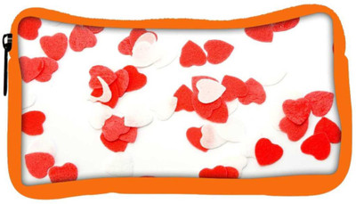 

Snoogg Eco Friendly Canvas Plenty Of Love Hearts Designer Student Pen Pencil Case Coin Purse Pouch Cosmetic Makeup Bag (ORANGE) Pouch(Multicolor)