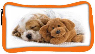 

Snoogg Eco Friendly Canvas Puppy Sleepng With Teddy Designer Student Pen Pencil Case Coin Purse Pouch Cosmetic Makeup Bag (ORANGE) Pouch(Multicolor)